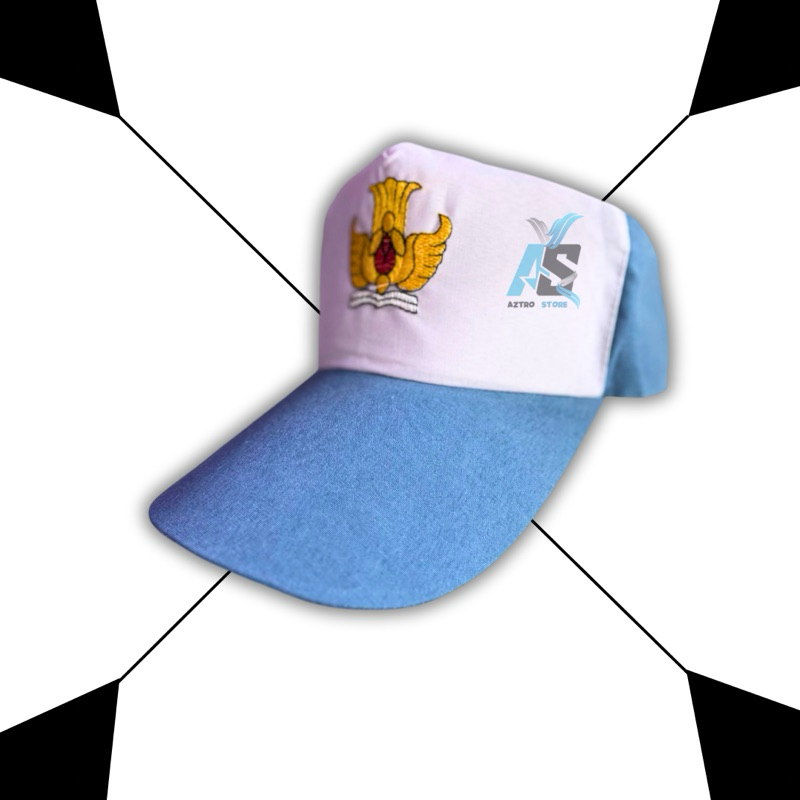 TOPI SEKOLAH SMA ABU PUTIH PEREKAT BORDIR , SMK ,  SMU , TOPI ANAK SEKOLAH SMA SMK BORDIR