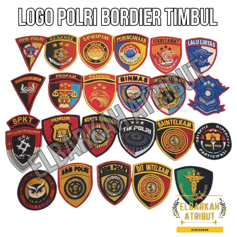 ATRIBUT POLRI LOGO POLISI/POLRI BORDIR TIMBUL