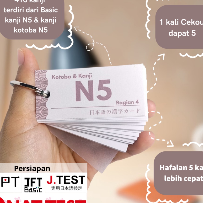 

Hemat 41 Kanji FLASH CARD KANJI KOTOBA N5