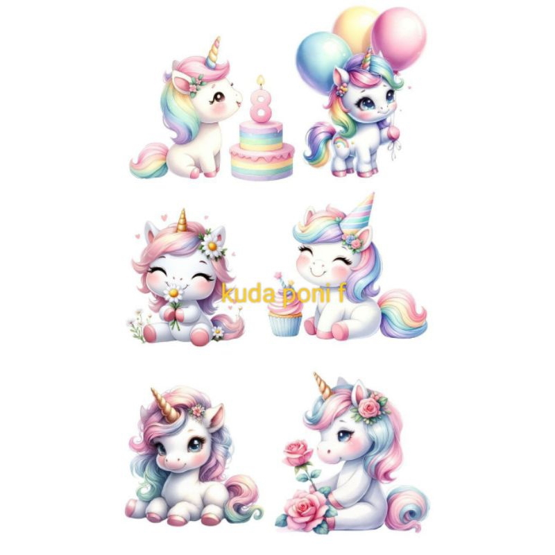TOPPER KUE ULTAH/BUKET/KARAKTER KUDA PONI...