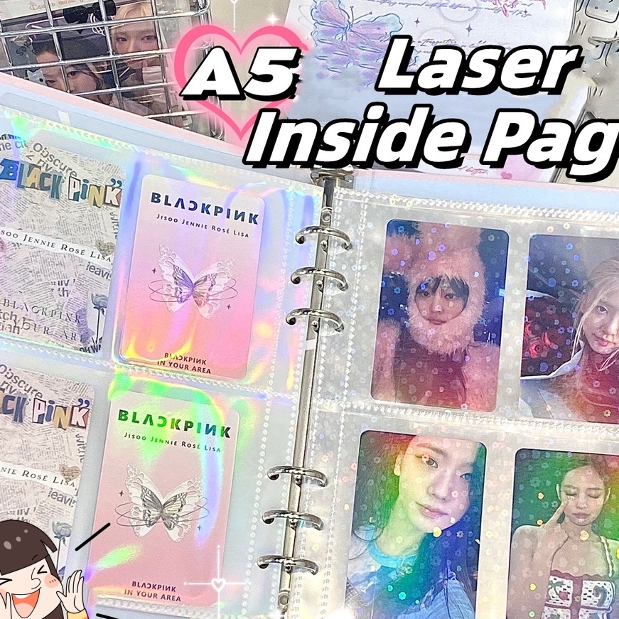 

FG2 1 Lembar A5 Sleeve Hologram Laser Binder A5 Photocard Transparan Binder Album Refill School Supplies