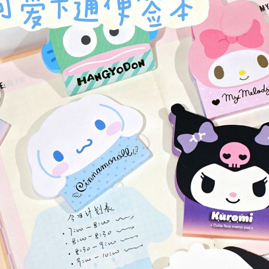

Cepat Sticky Note Lucu Bentuk Kepala Kuromi Cinnamoroll My Melody Memo M Bentuk Kepala Orinal