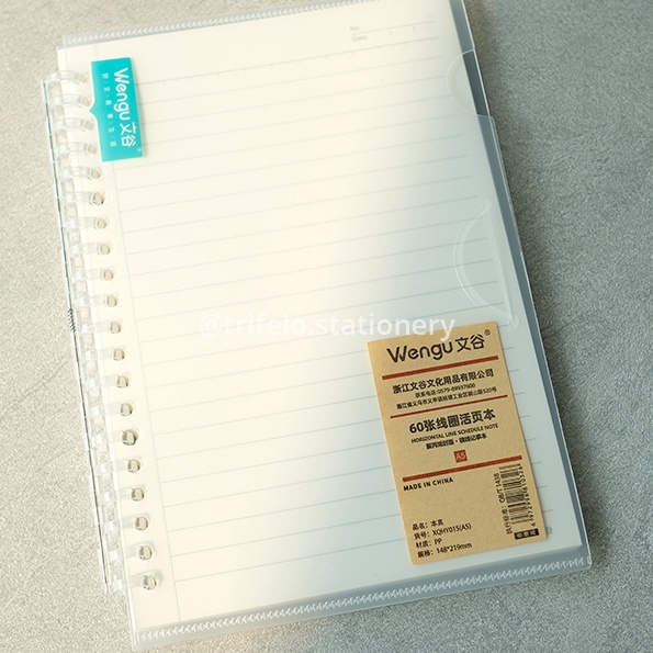 

KF7 Notebook Spiral A5 B5 Soft Ring Cover Holder Bergaris XQHY15