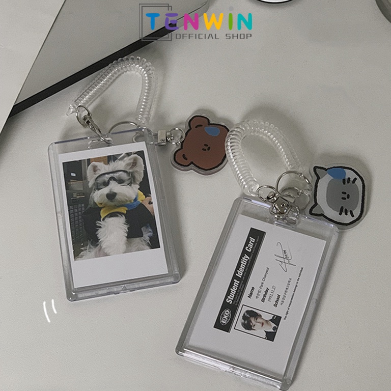 

Penjualan Kejutan Card ProtectorCard HolderGantungan Kunci Holder Kartu Bahan Akrilik Transparan Ukuran 3 InciTenwin