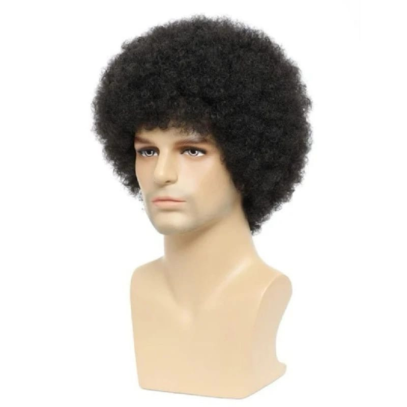 TERBARU WIG PRIA PENDEK MODEL KRIBO BULAT WARNA HITAM NATURAL RAMBUT PALSU KRIBO BROKOLI KRITING