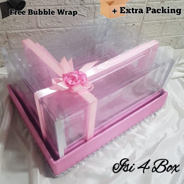 

ORDER SAJA GAN Box Hantaran Seserahan Model Pita Satin 1 set isi 4 Box