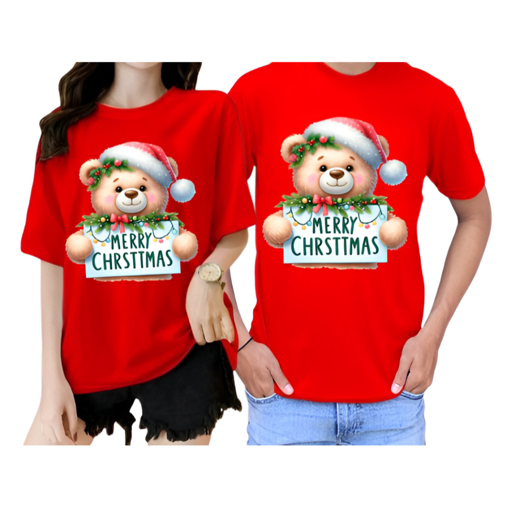 Kaos Natal atasan Dewasa PRIA/WANITA Kaos Murah Oblong distro motif BONEKA MERRY CHIRISTMAS