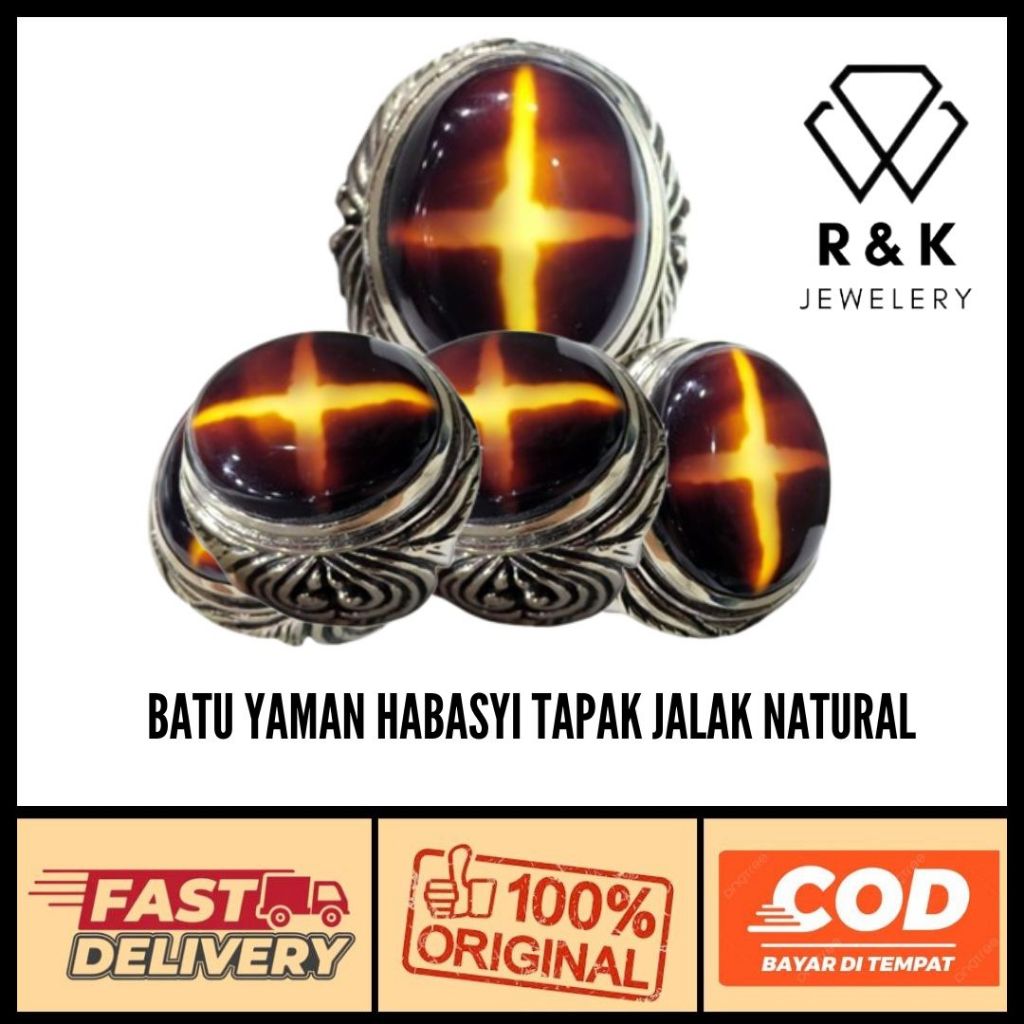 ( COD ) Batu yaman habasyi tapak jalak natural cincin batu akik yaman