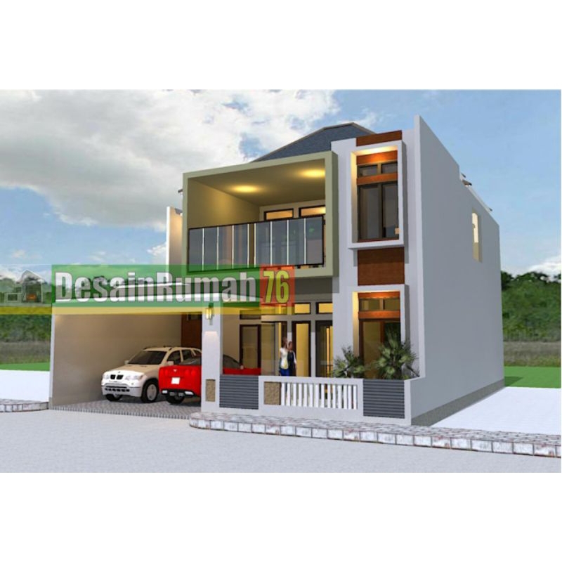 Paket desain rumah 3D, desain rumah minimalis 2 lantai, 14x17, 6 kamar tidur. jasa desain rumah, rum