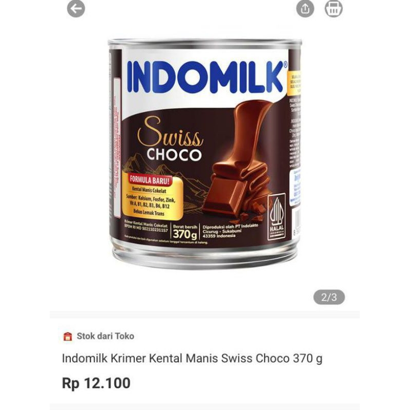 

INDOMILK KENTAL MANIS COKLAT 370G KEMASAN KALENG