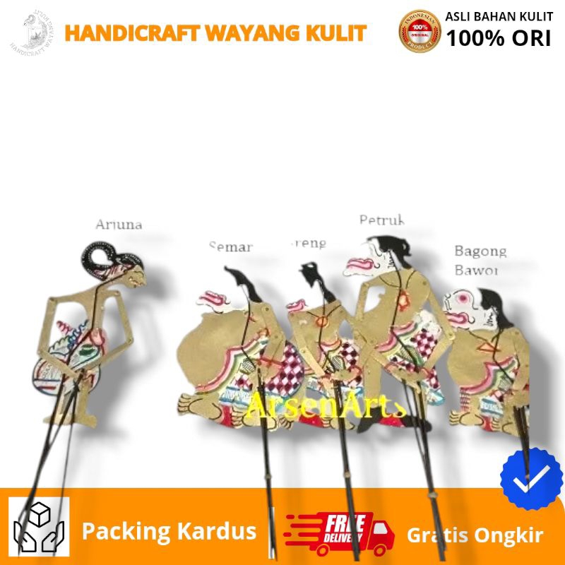 HANDICRAFT WAYANG KULIT | Wayang Kulit Asli Ukuran Kecil Hiasan Dinding & Koleksi Bisa Dimainkan Arj
