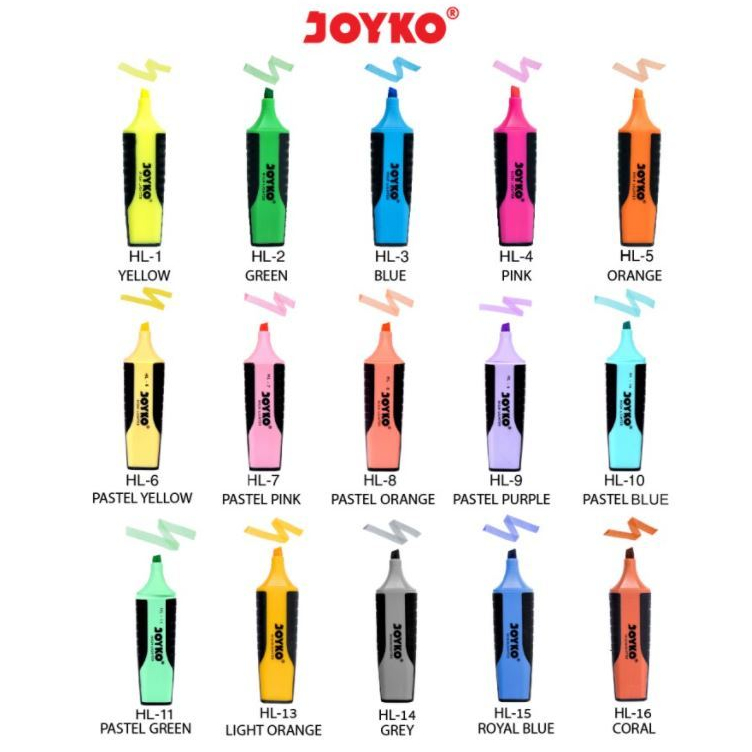 

( StaWorld / DAPAT 1 PCS ) Highlighter Highliter Penanda Berwarna Joyko Warna Normal Pastel Original