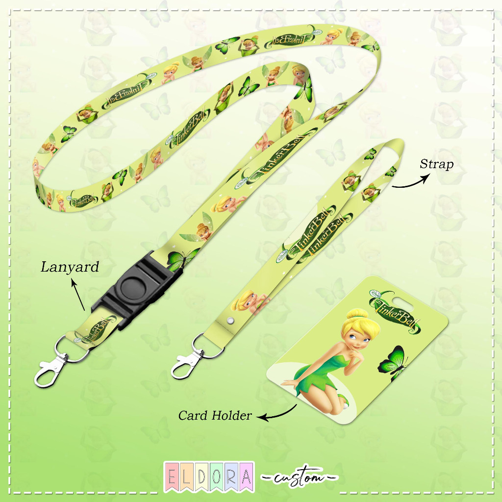 

[LANYARD] Strap id card holder Tinkerbelle set gantungan kunci - tali hp - tempat kartu - name tag