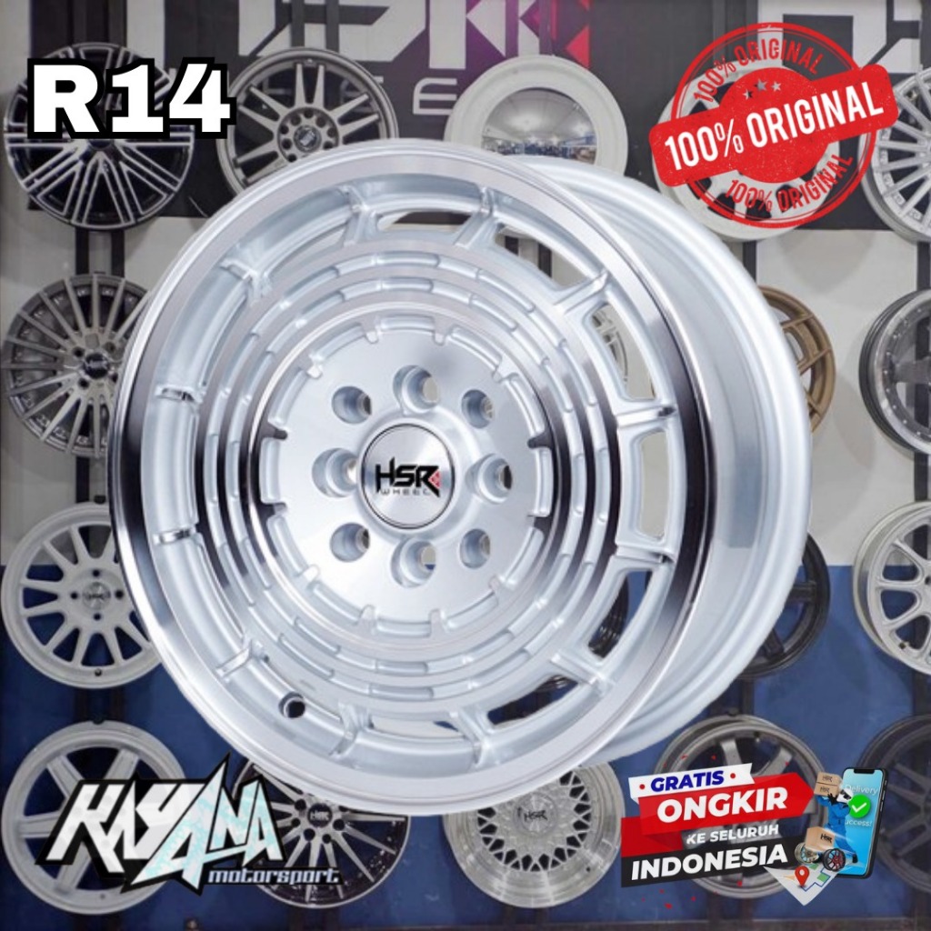 Velg Mobil Karimun Ring 14 Velg Racing Hsr R14 Pcd 4x100-114,3 Hsr Wheel RTR