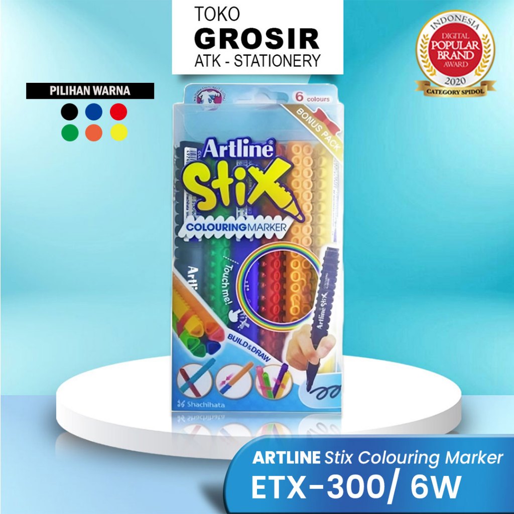 

GROSIR Spidol Mewarnai Artline Stix SET 6 WARNA ETX-300/6