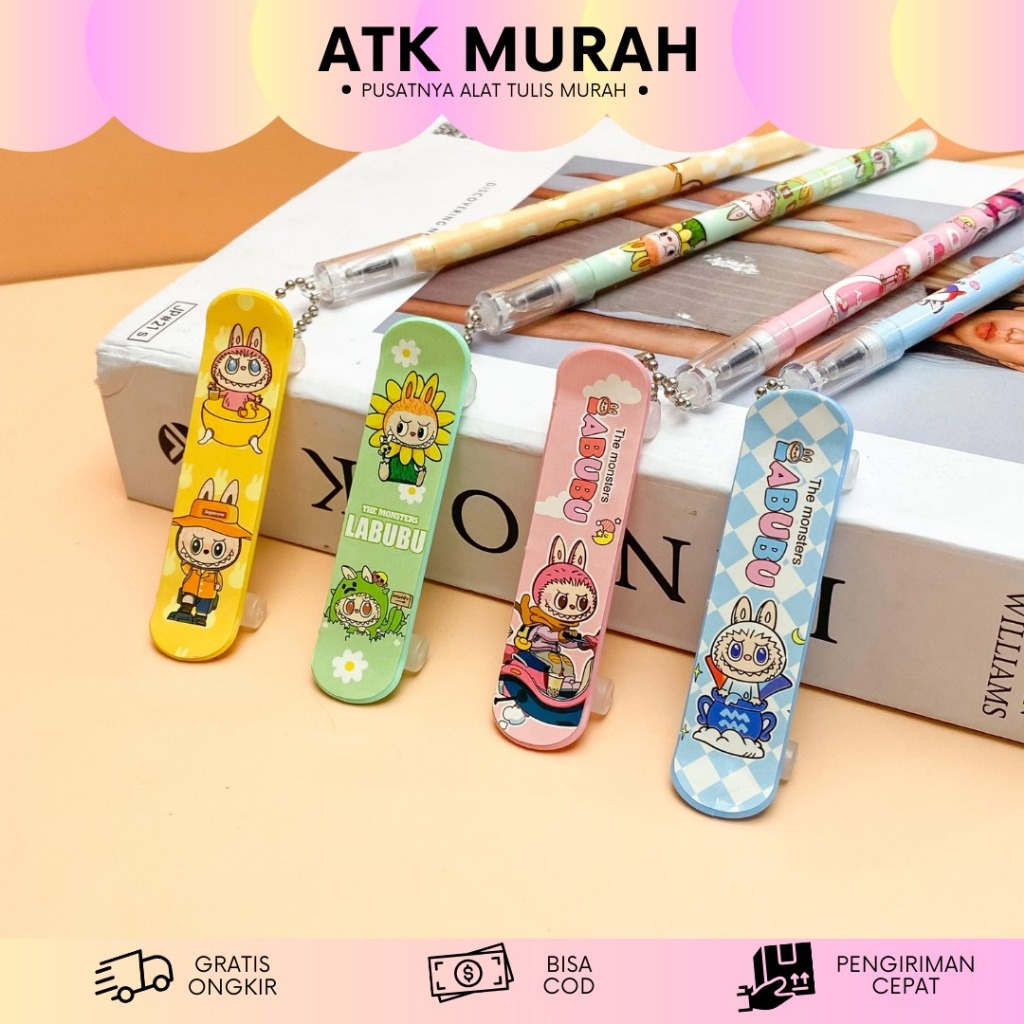 

PULPEN GANTUNGAN SKATEBOARD LABUBU PG-1605 PENA LUCU ALAT TULIS UNIK MURAH TERJANGKAU