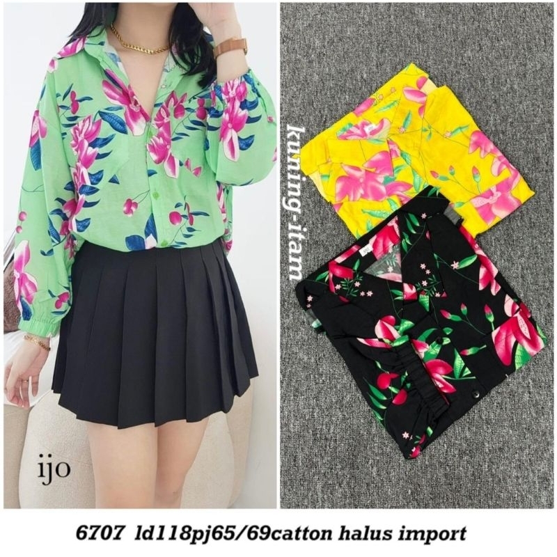 Rose Top - Kemeja Wanita Lengan Panjang Motif Bunga