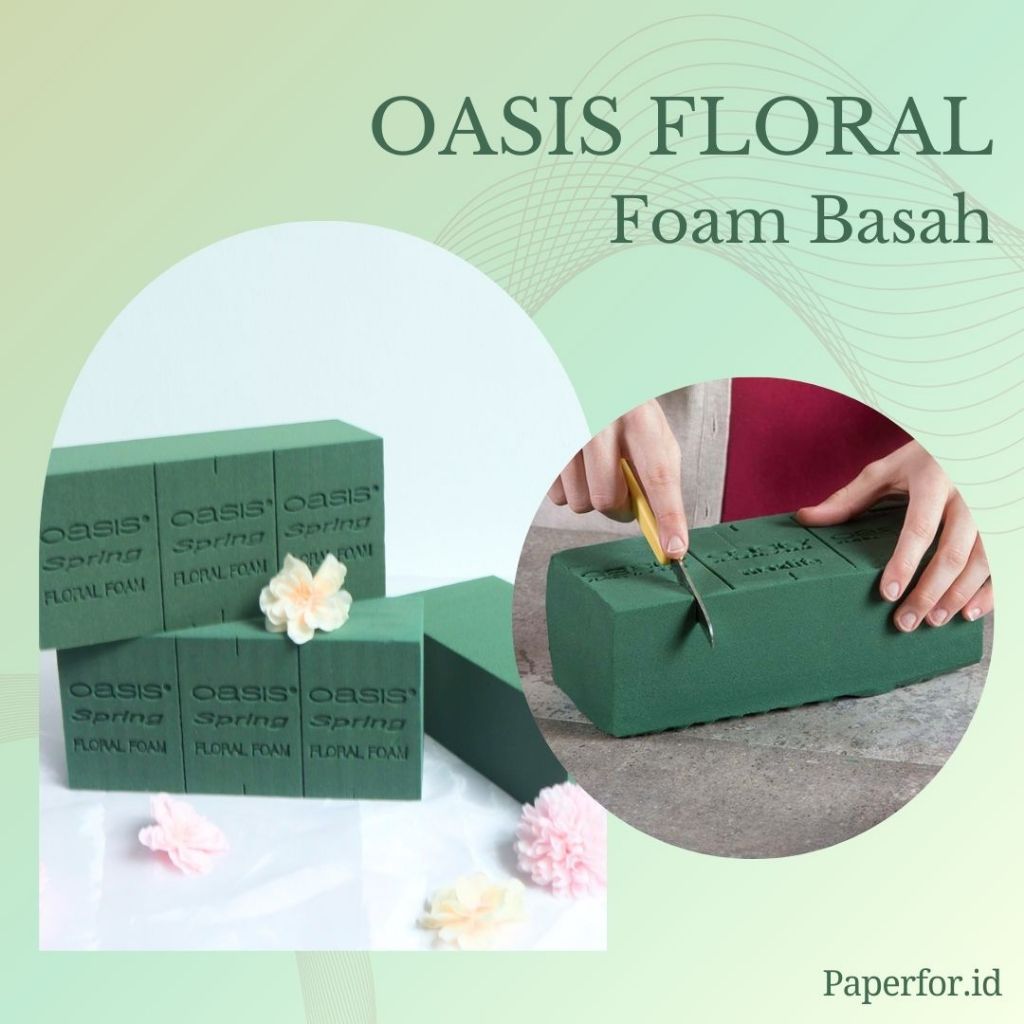 GROSIR OASIS FLoral Foam BASAH 23cm x 11cm x 8cm isi 20pcs