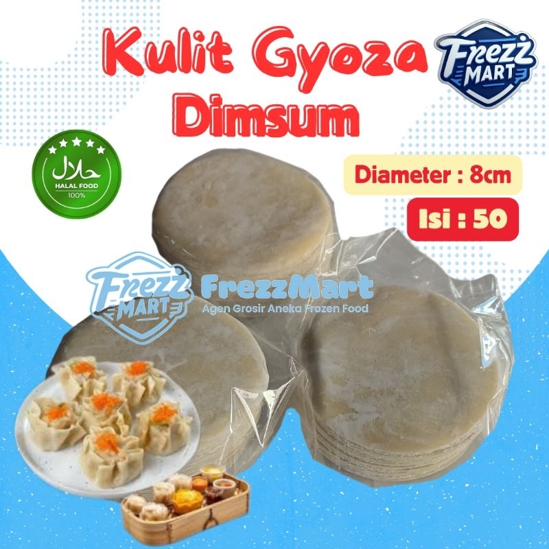 

Kulit Dimsum Gyoza Pack Isi 50 Lembar utk Siomay Pangsit Tipis Elastis Lembut Halal