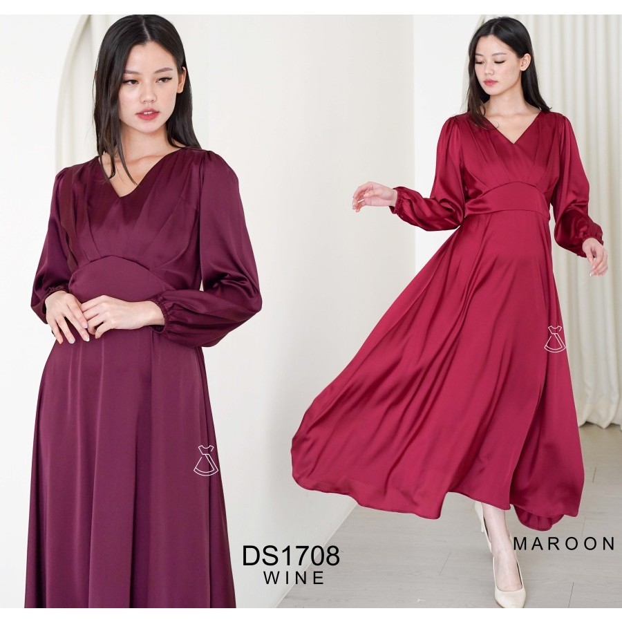 MSNA - DS1708 korean dress maxi satin silk hijab