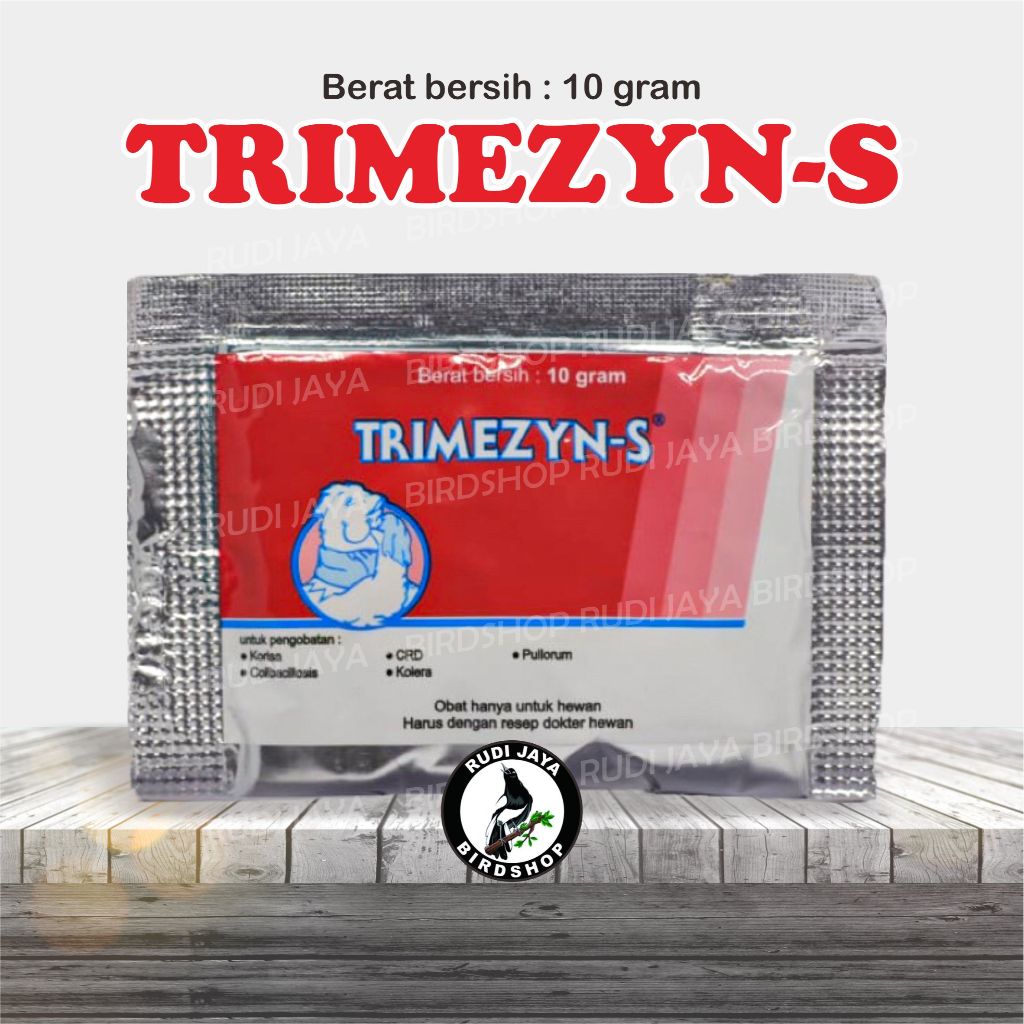 TRIMEZYN-S TRIMEZYN 10 GRAM MEDION OBAT AYAM BURUNG BEBEK UNGGAS SAKIT KORISA CRD KOLERA NGANTUK FLU