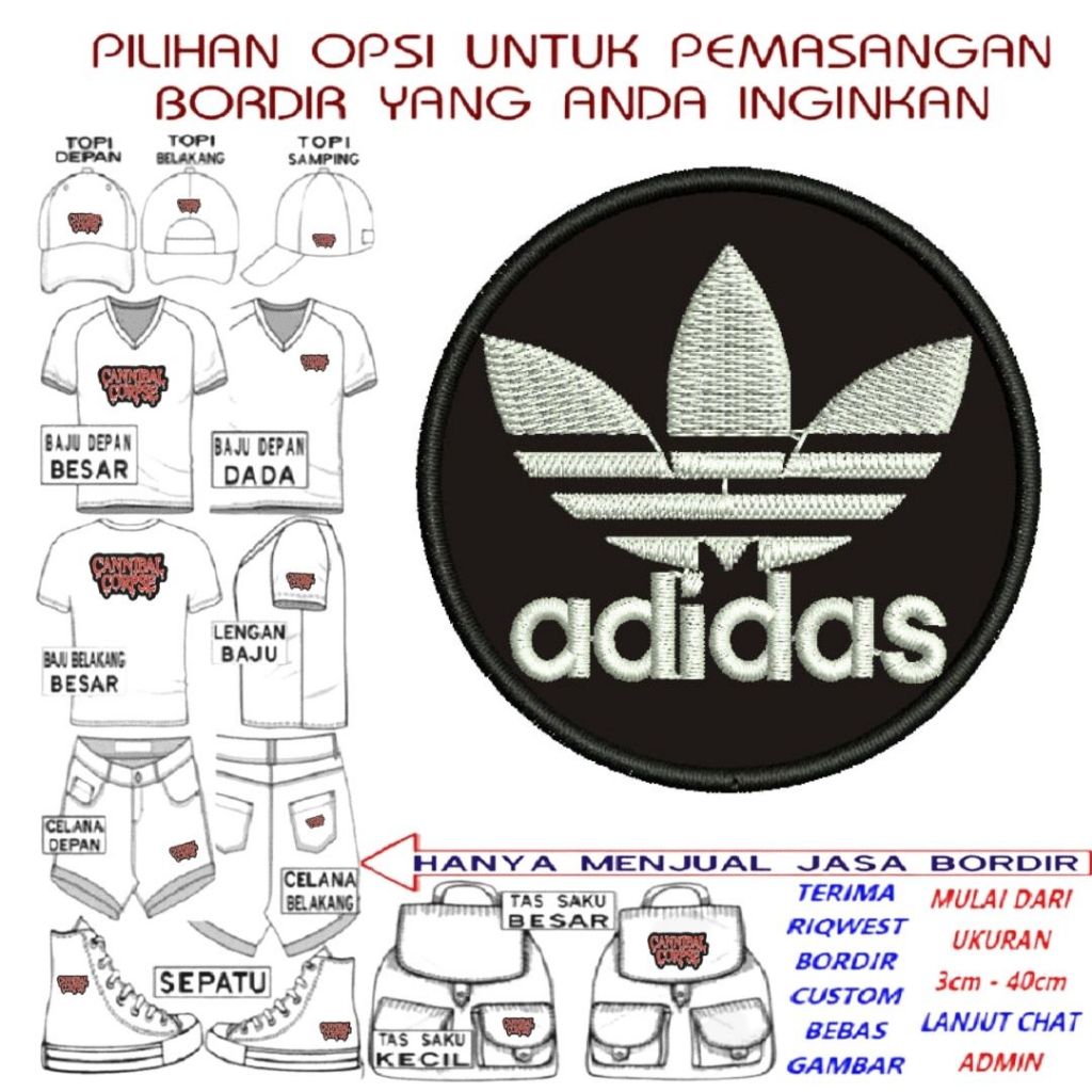 ADIDAS PATCH BORDIR LOGO/EMBLEM BET BRAND