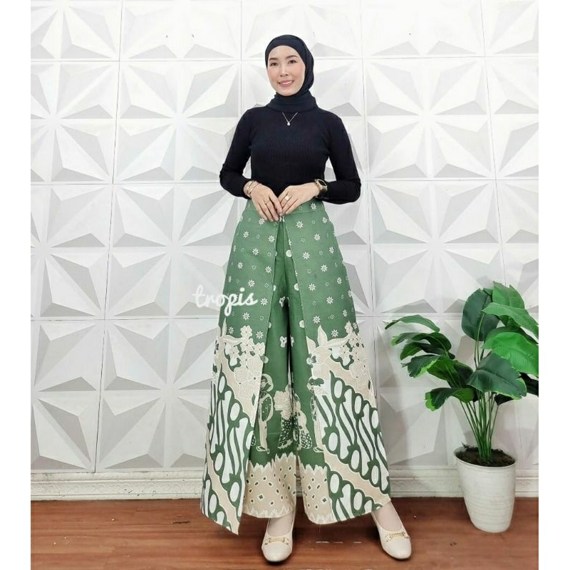 Celana kulot LAYER TRUNTUM celana batik tumpuk kerja kantoran bawahan kebaya celana kondangan celana