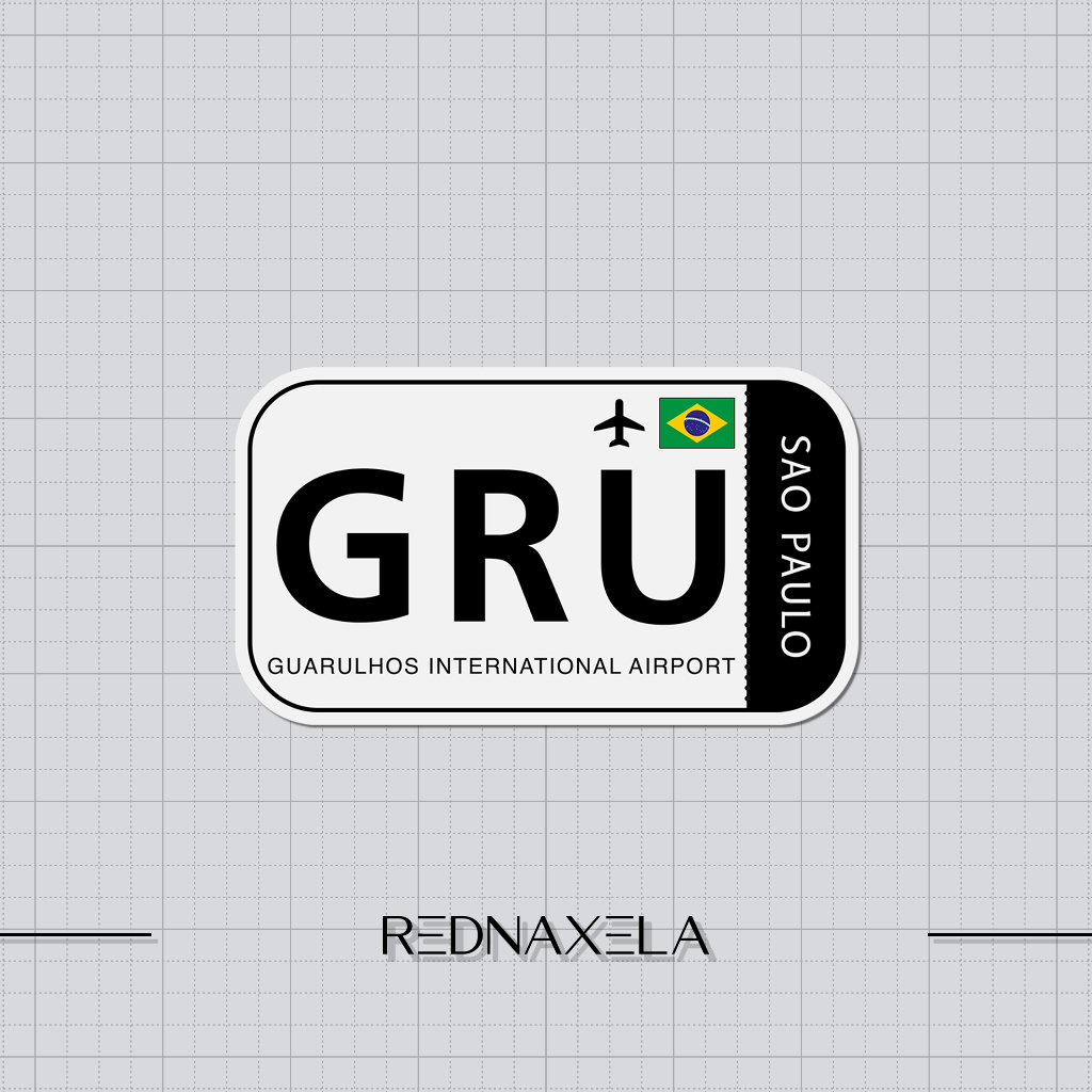 

Stiker Vinyl Guarulhos International Airport Code GRU Sign Sticker