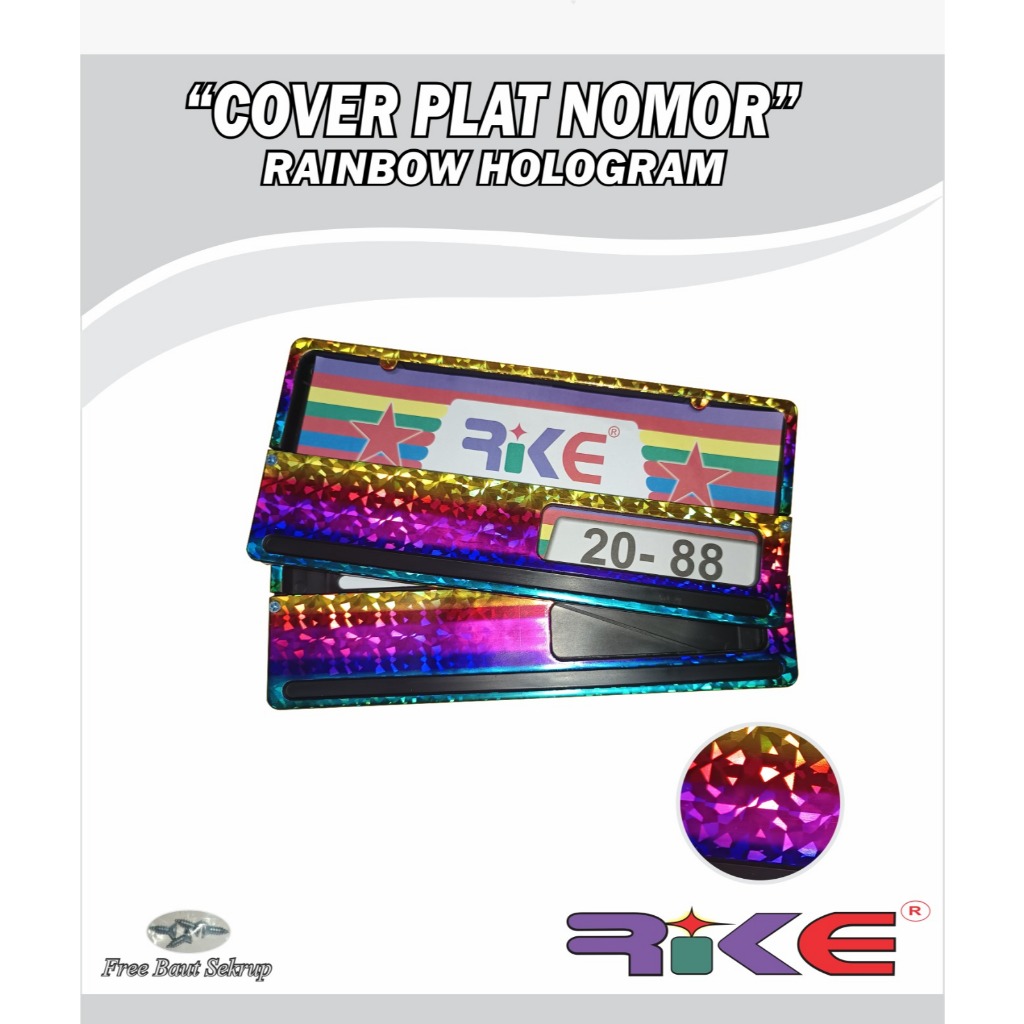 DUDUKAN PLAT NOMOR MOTOR PELANGI HOLOGRAM COVER PLAT NOMOR UNIVERSAL VARIO MIO SCOOPY BEAT NMAX PCX 