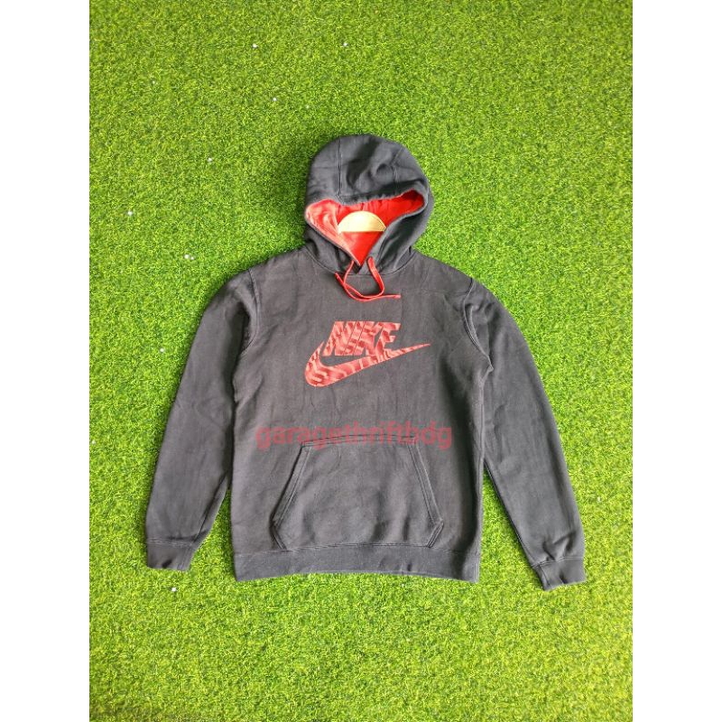 NIKE Hoodie hitam BIG LOGO MERAH second, hoodie nike original second, hoodie nike original, hoodie n