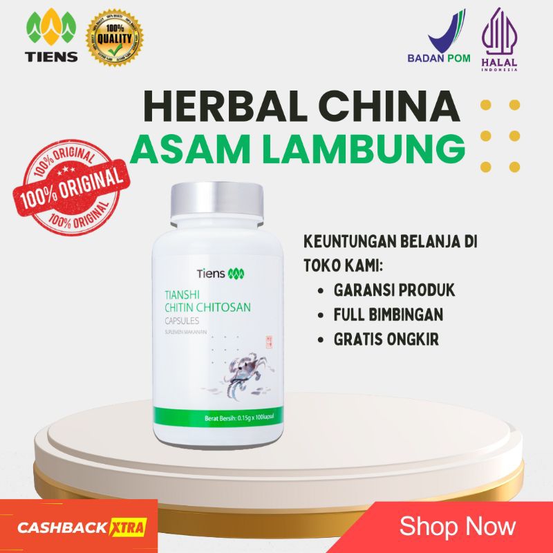 Obat tianjin china asam lambung herbal TCM chittin chitosan serat chitin obat china gerd anxiety