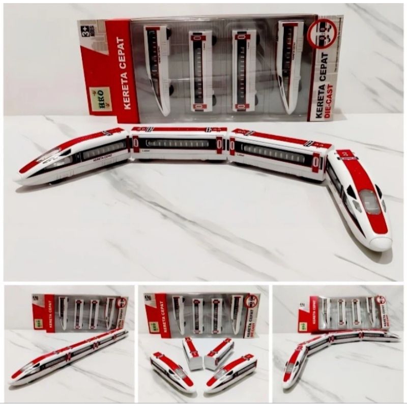 Diecast Set Kereta Api Cepat MRT Alloy - Mainan Miniatur Model LRT Express Train Koleksi Dewasa Anak