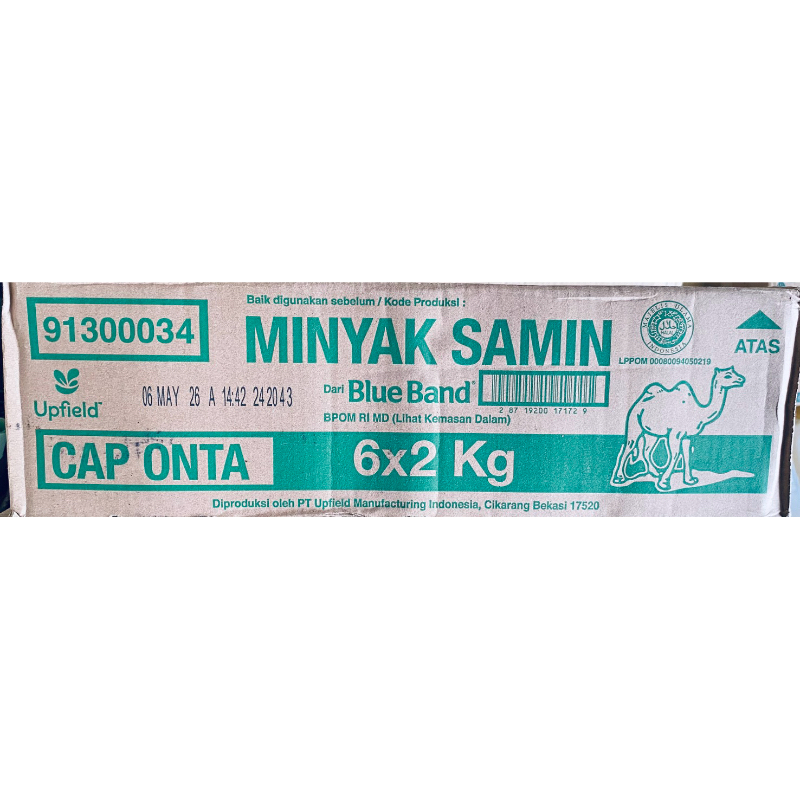 

1 DUS (6 Kaleng).MINYAK SAMIN 2KG exp juli 26