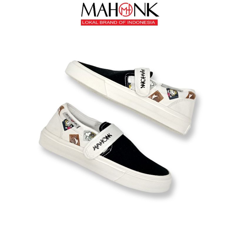 SEPATU MAHONK-SLIP ON VELCRO SNOP PRIA WANITA KASUAL ORIGINAL LOKAL BRAND
