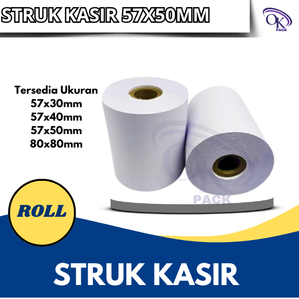 

KERTAS STRUK THERMAL 57 x 50 TELSTRUK / TELSTROOK HVS 1 PLY 57X50 MM