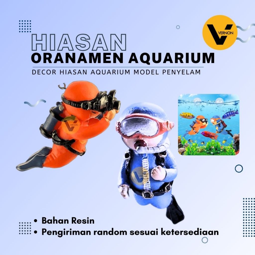 Hiasan Aquarium Aquascape Dekorasi Aquarium Ornamen Aquarium Miniatur Penyelam