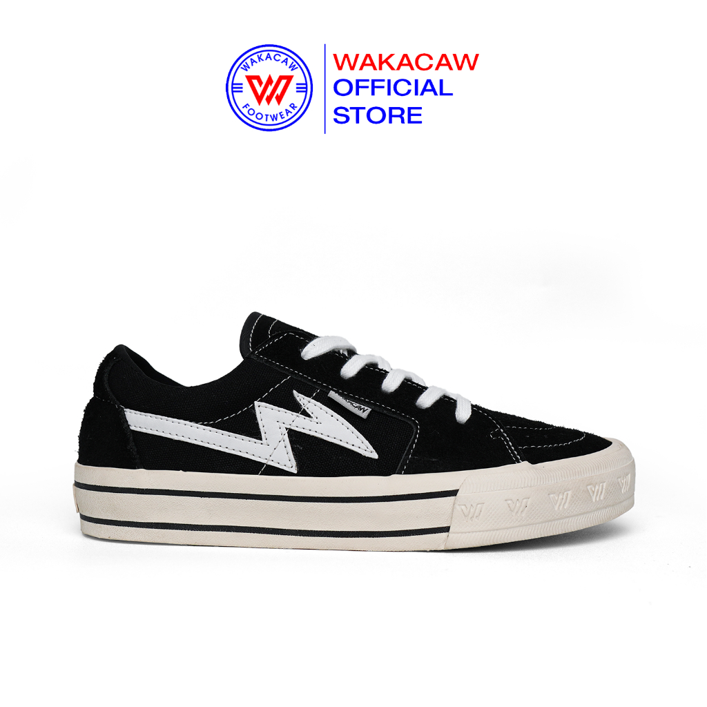 WAKACAW - Kalapan Black OX Series Sepatu Wakacaw Sepatu Casual Sepatu Vulcanised Sepatu Skate Boar S