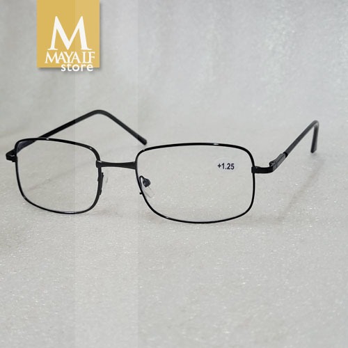 Kacamata Baca / Kacamata Plus Gold  Hitam  Frame Besi