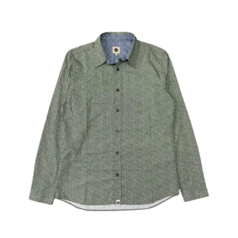 Longshirt / Kemeja Outer Pretty Green Floral Green Shirt Men Women Casual Preloved