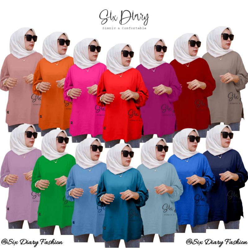 Atasan Baju Kaos Wanita Terbaru | Kaos Wanita OVERSIZE Six Diary Original Terbaru