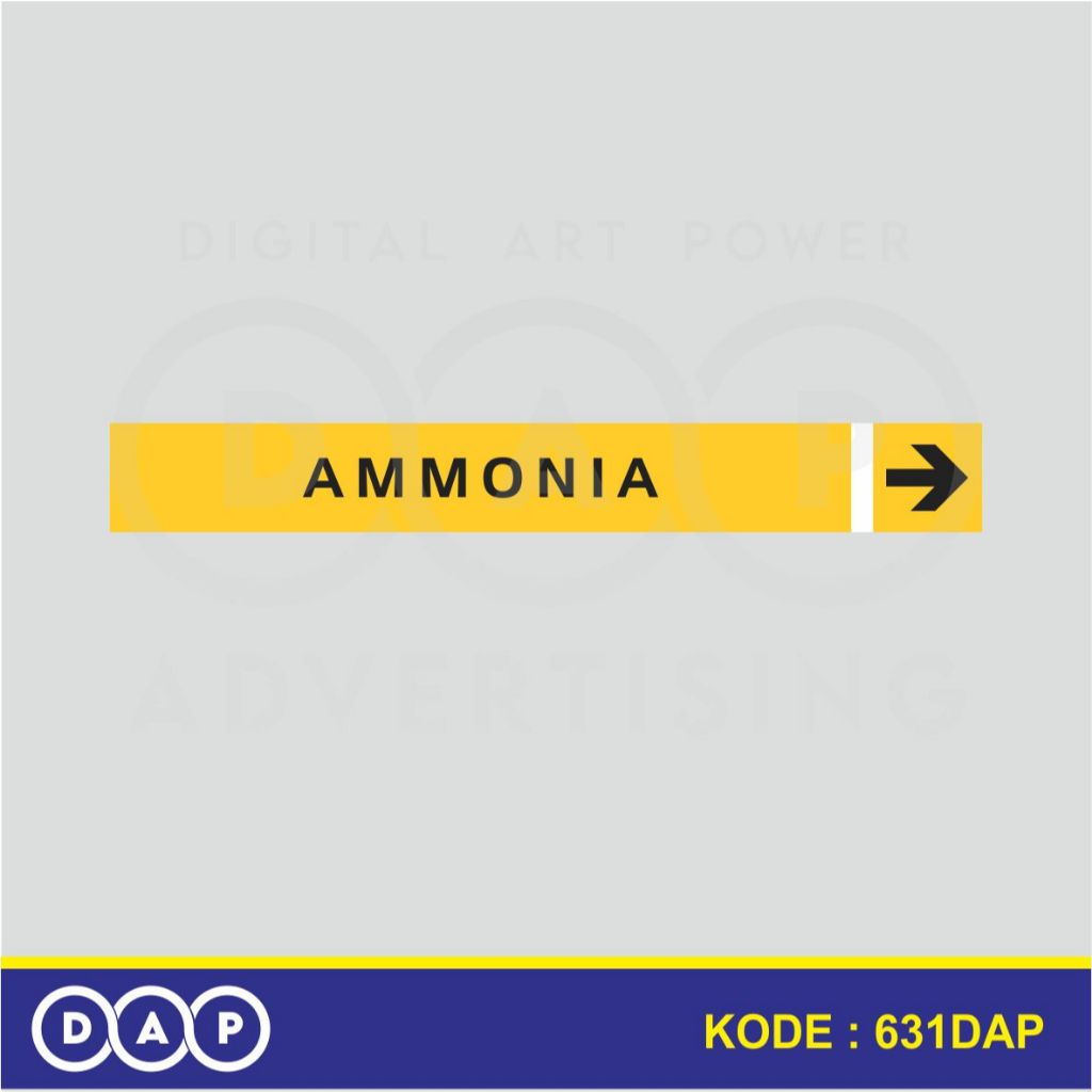 

631 - STIKER LABEL PIPA INDUSTRI - AMMONIA - 40 X 3 CM- VYNIL - TERBAIK