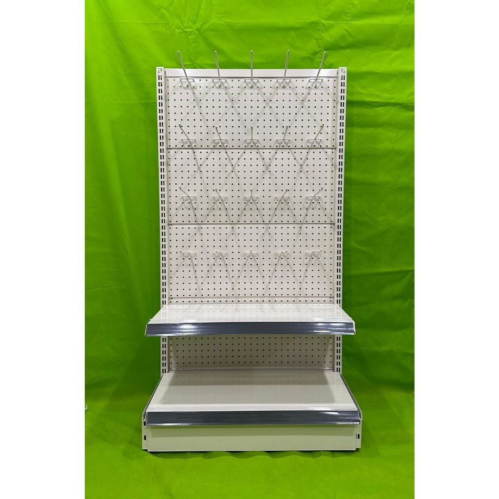 Rak Gondola Wall A21 Backplate dengan Gantungan Hooks