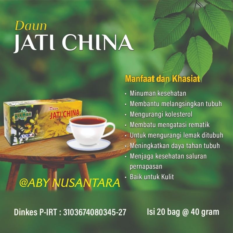 

Teh Diet Jati China Celup Teh Pelangsing Sliming tea Hikmah