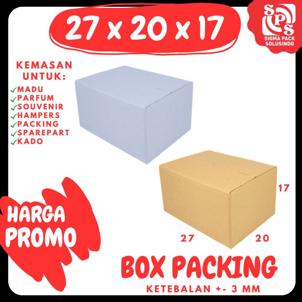 

Box Packing 27x20x17 Kardus A1 Karton Dus Kotak Kemasan Sparepart Jamu Madu Assesoris