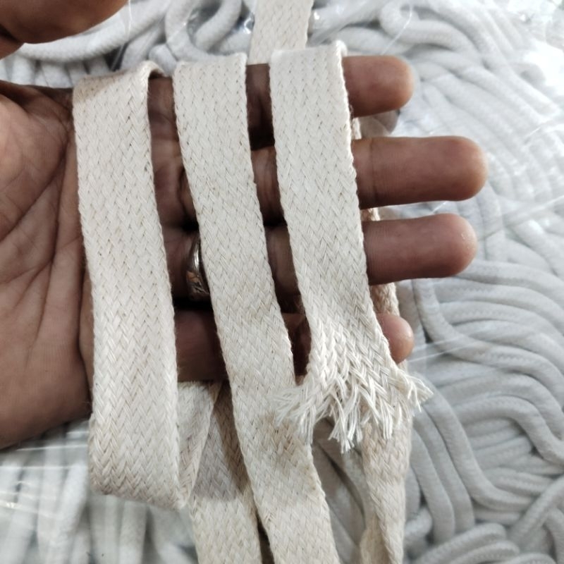 TALI CELANA JOGGER LEBAR 2 CM CREAM TALI HOODIE LEBAR 2CM METERAN