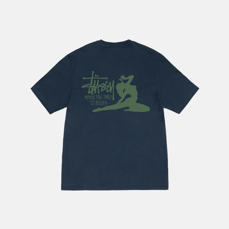 Stussy T-Shirt Oversize Relax Tee Navy