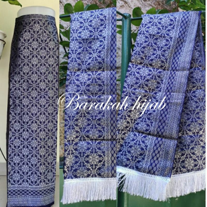 Satu Set Rok Songket Selendang segiempat glamor Ciput Cardigan Outer Bawahan Model Tradisional Tenun
