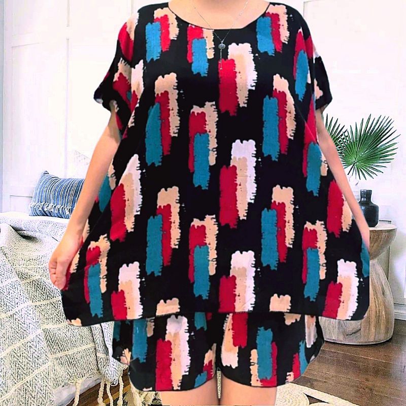 setcel jumbo LD 142 CM one set rayon jumbo setelan baby doll jumbo one set jumbo setelan jumbo setel