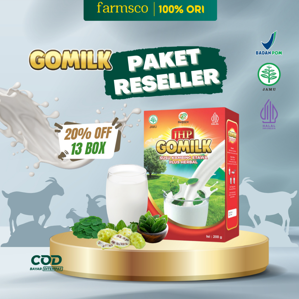 

[PAKET RESELLER] Gomilk Susu Kambing Etawa dan Estrak Herbal Pilihan untuk Kesehatan