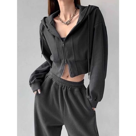 NARA HOODIE ZIPPER JAKET WANITA CROP TOP JAKET HOODIE WANITA KOREAN STYLE